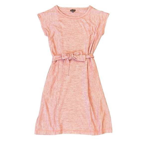 Chic Pink Striped Dress T By Talbots - Picture 1 of 9